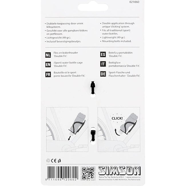 bidonhouder DoubleFit zwart